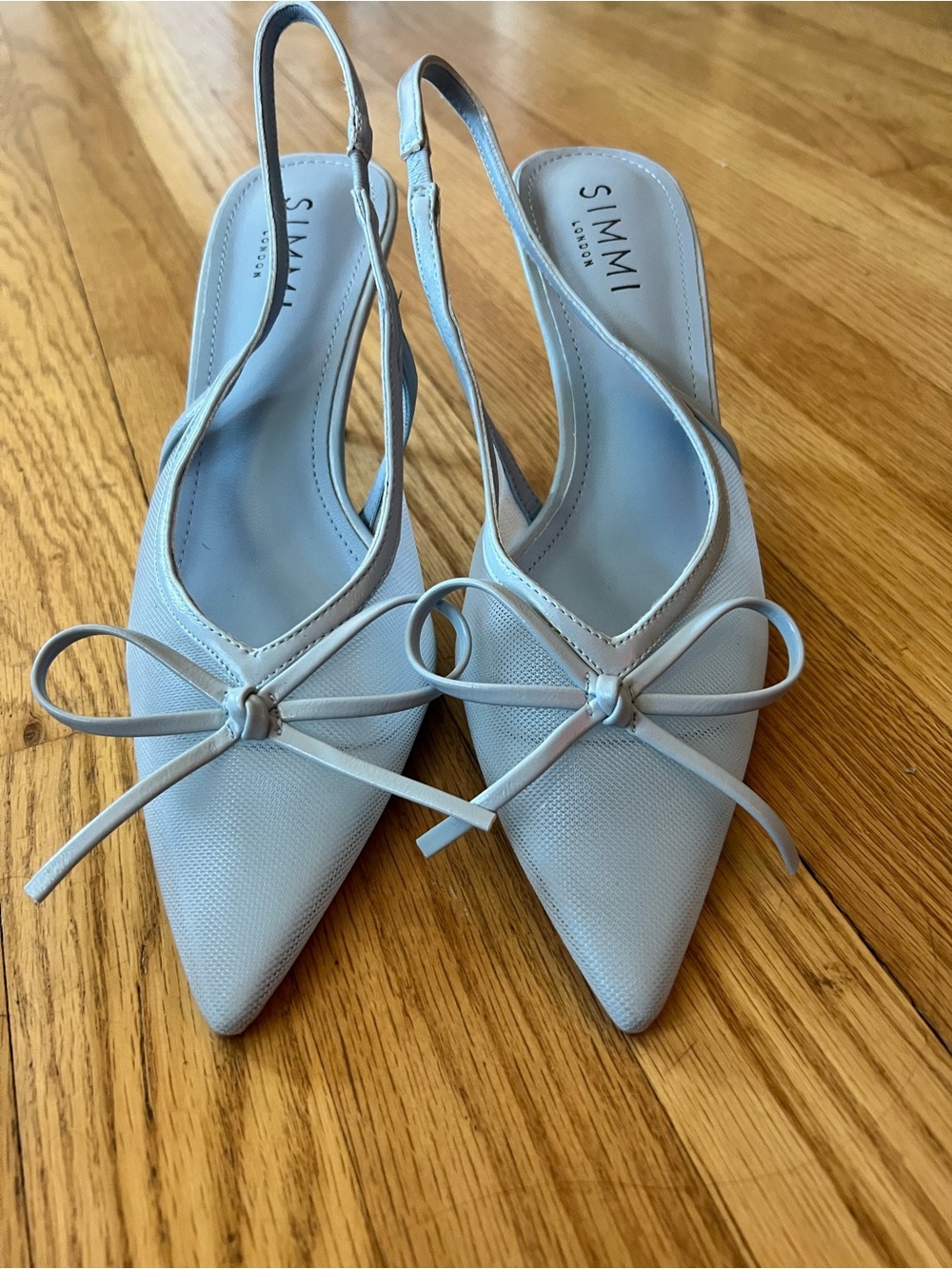 SIMMI London Pale Blue Heels with Bow
